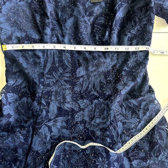 Vintage 80's Nite Kraze Dark Blue/Black Velvet, Studded, Cocktail Dress- 7/8 - Picture 11 of 12